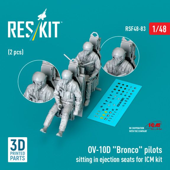 1:48 OV-10D Bronco pilots sitting in ejection seats for ICM kit