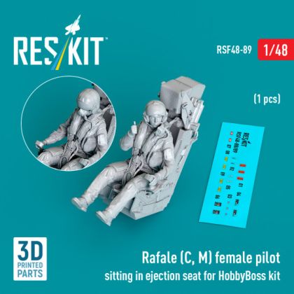 1:48 Rafale (C, M) female pilot sitting in ejection seat for HobbyBoss kit