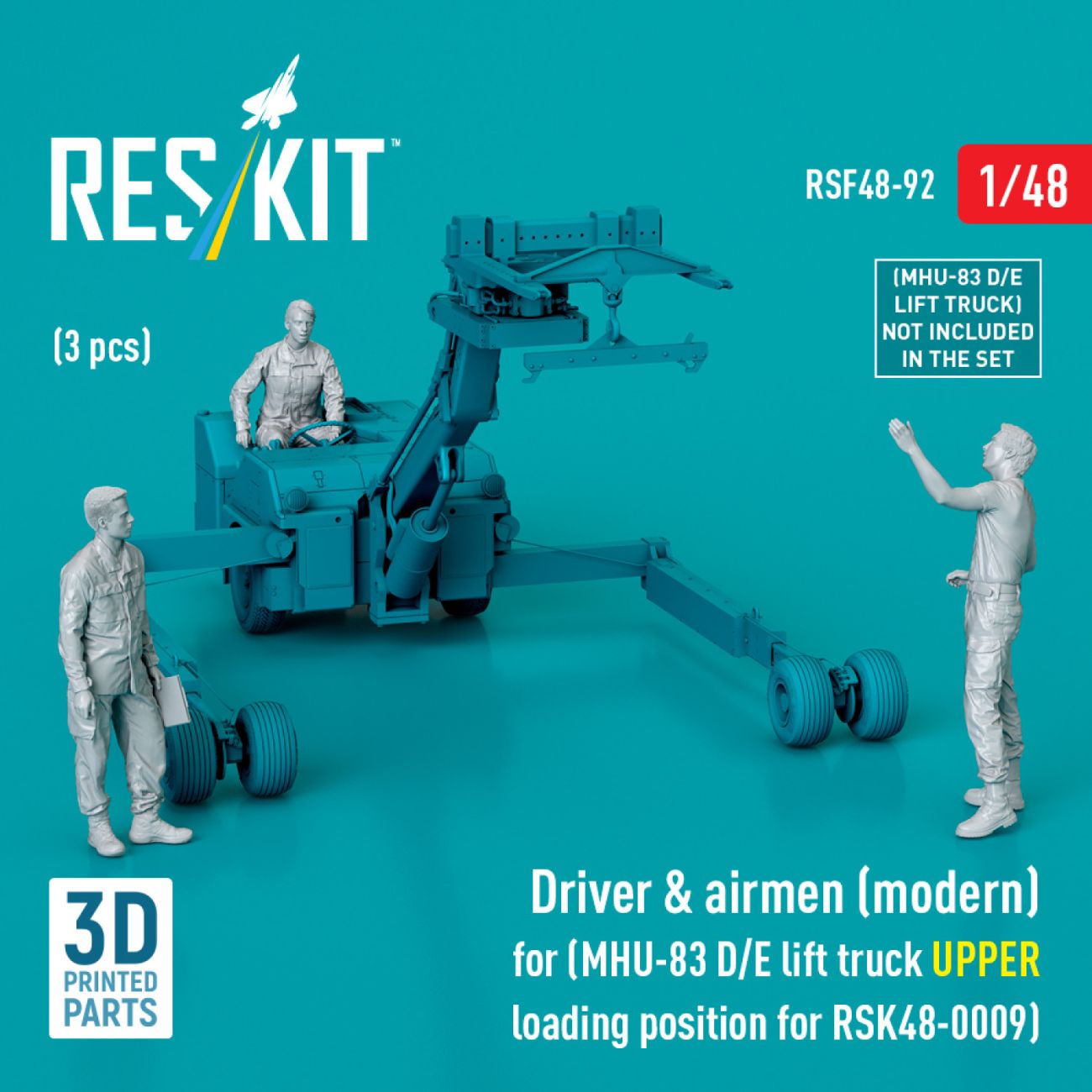 1:48 Driver & airmen (modern) (3 pcs) (MHU-83 D/E lift truck UPPER loading position for RSK48-0009)