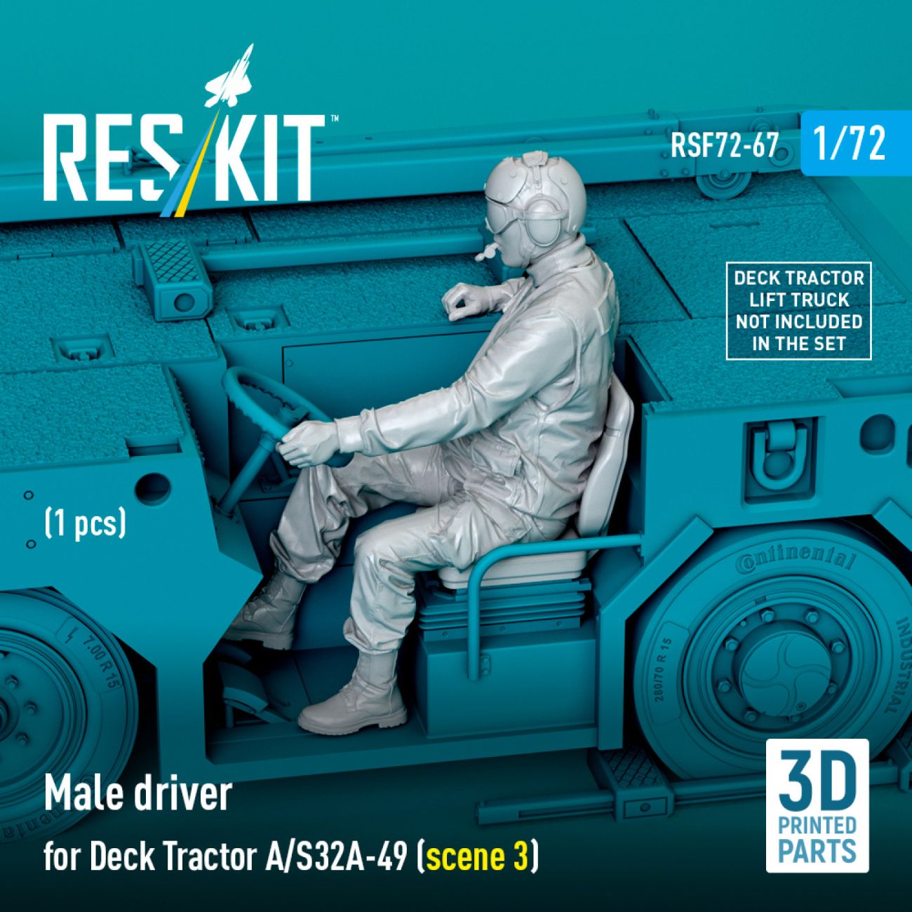 1:72 Male driver for Deck Tractor A/S32A-49 (scene 3) (1 pcs)