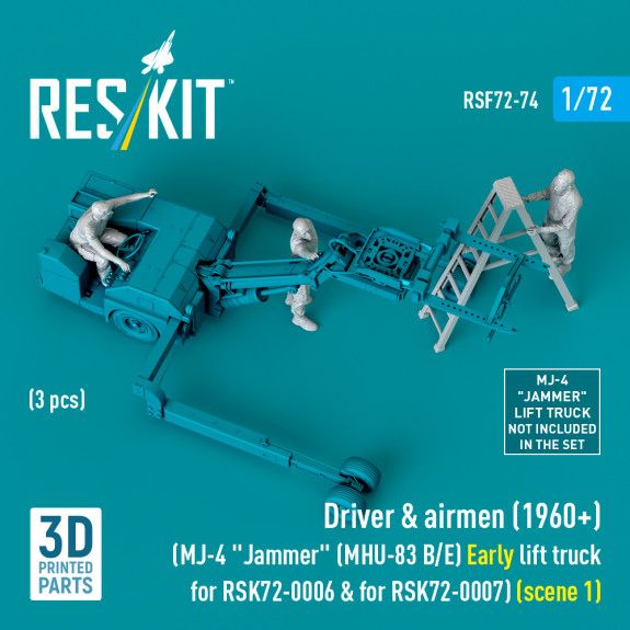 1:72 Driver & airmen (1960+) (3 pcs) (MJ-4 Jammer (MHU-83 B/E) Early lift truck for RSK72-0006 & for RSK72-0007) (scene 1)