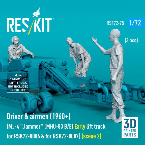 1:72 Driver & airmen (1960+) (3 pcs) (MJ-4 Jammer (MHU-83 B/E) Early lift truck for RSK72-0006 & for RSK72-0007) (scene 2)