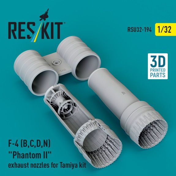 1:32 F-4 (B, C, D, N) Phantom II exhaust nozzles for Tamiya