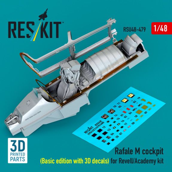 1:48 Rafale M cockpit (Basic edition with 3D decals) for Revell/Academy