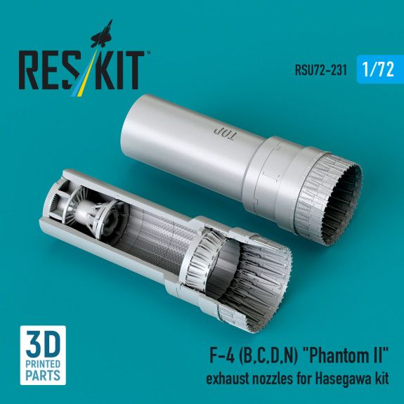 1:72 F-4 (B, C, D, N) Phantom II exhaust nozzles for Hasegawa