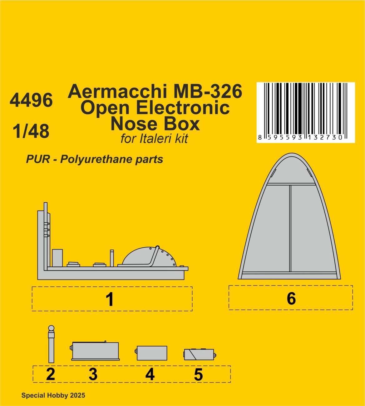 1:48 Aermacchi MB-326 Open Electronic Nose Box for Italeri