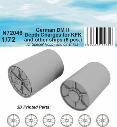 1:72 German DM II Depth Charges (6 pcs.) for KFK and other ships for Special Navy