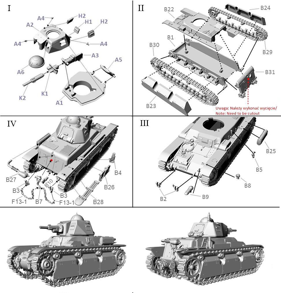 1:72 French Renault R40 tank with SA38 gun