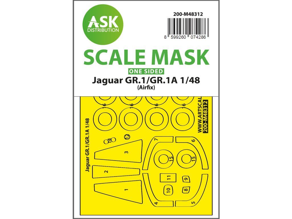 1:48 Jaguar GR.1/GR.1A one-sided express fit mask for Airfix