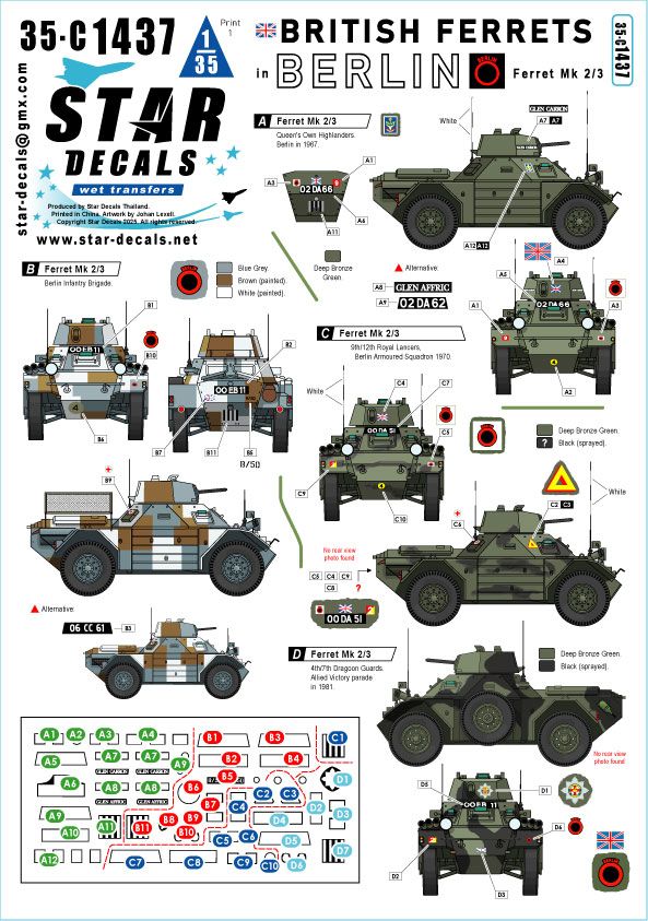 1:35 British Ferrets in Berlin. Ferret Mk 2/3 in the Berlin Brigade.