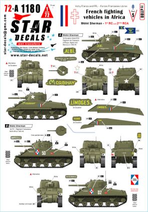 1:72 French M4A4 Sherman. French fighting vehicles in Africa # 5. 1er RC, 2eme RCA.