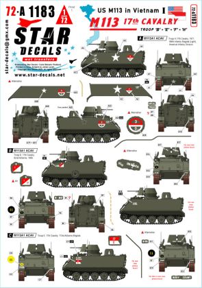 1:72 US M113 in Vietnam # 1. 17th Cavalry M113A1 ACAV. Troop B, E, F, H.