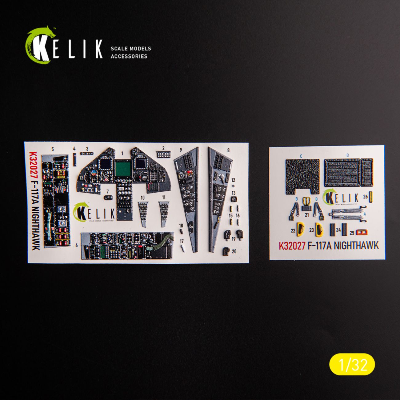 1:32 F-117A - Type 1 interior 3D decals for Trumpeter kit