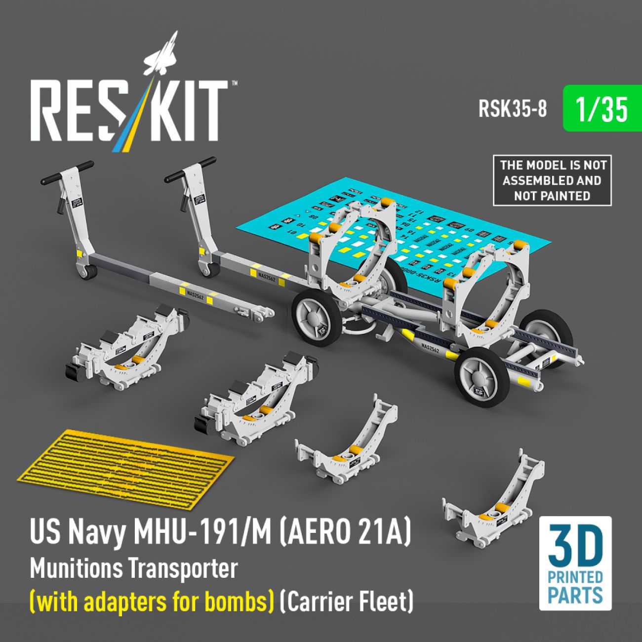 1:35 US NAVY MHU-191/M (AERO 21A) Munitions Transporter (with adapters for bombs) (Carrier Fleet)