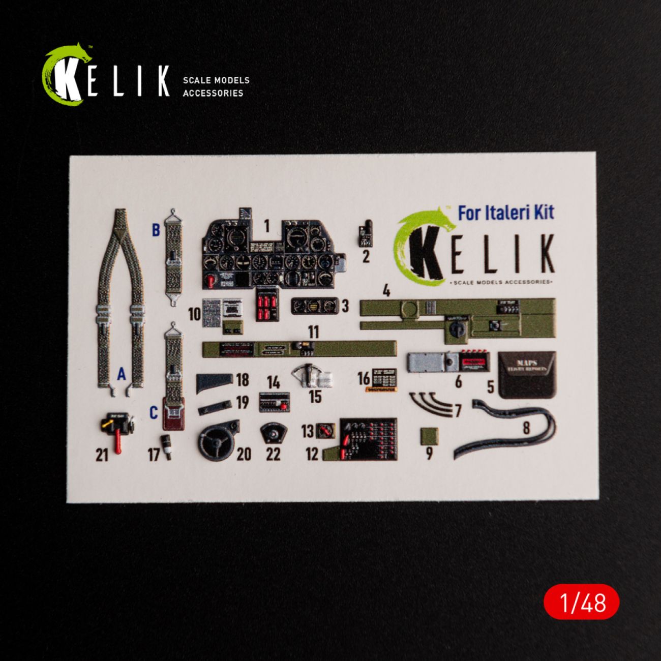 1:48 Р-47D Thunderbolt interior 3D decals for Italeri/Academy kit