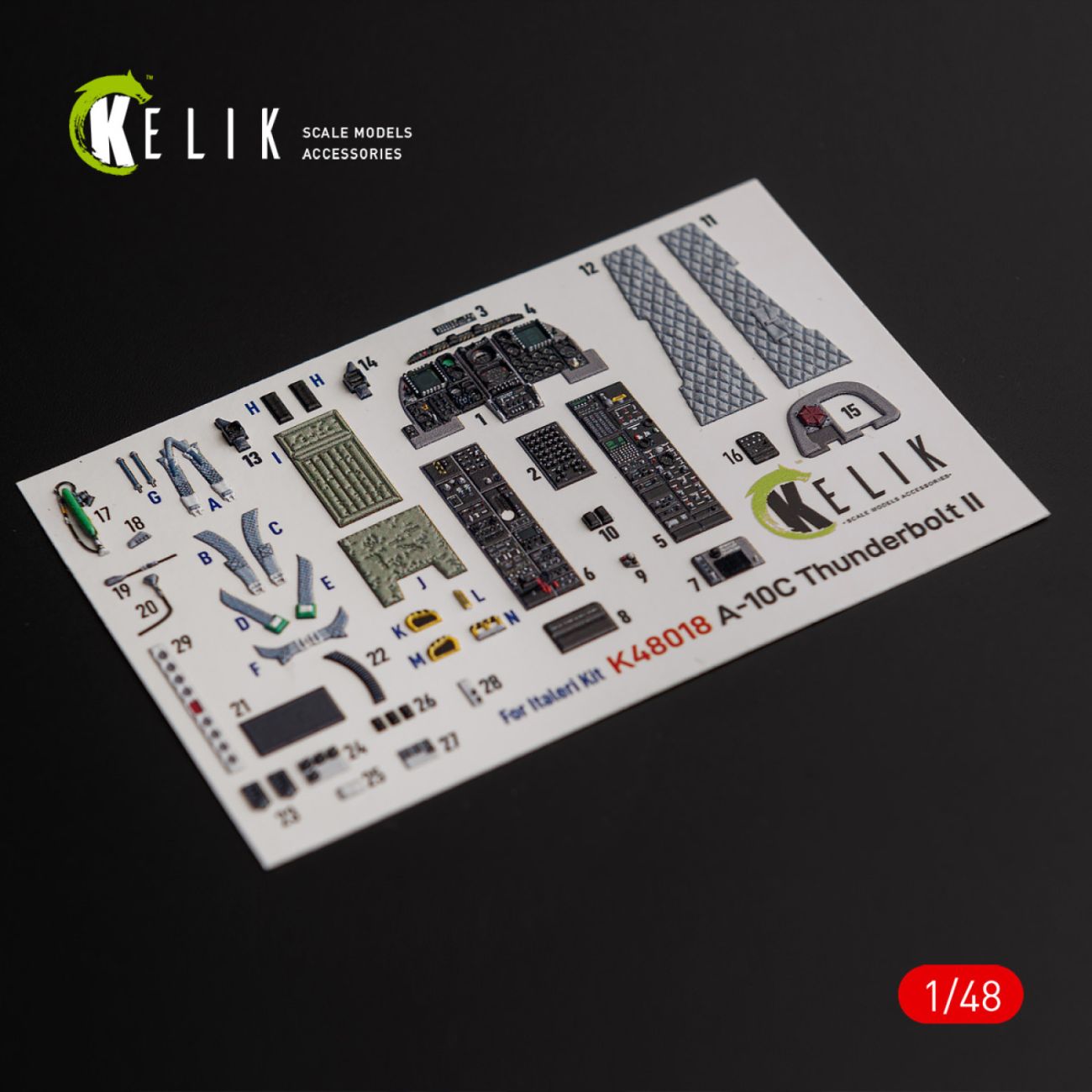 1:48 A-10C Thunderbolt II interior 3D decals for Italeri kit