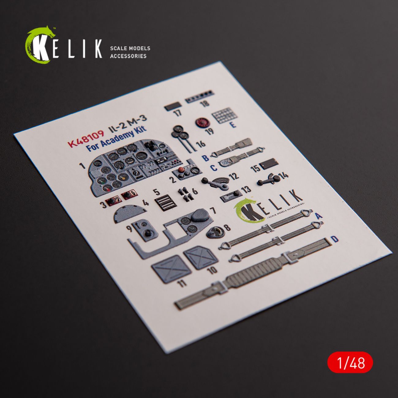 1:48 IL-2M3 - interior 3D decals for Academy/Accurate Miniatures kit