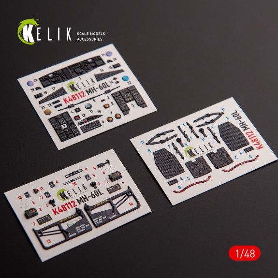 1:48 MH-60L Black Hawk - interior 3D decals for ICM kit
