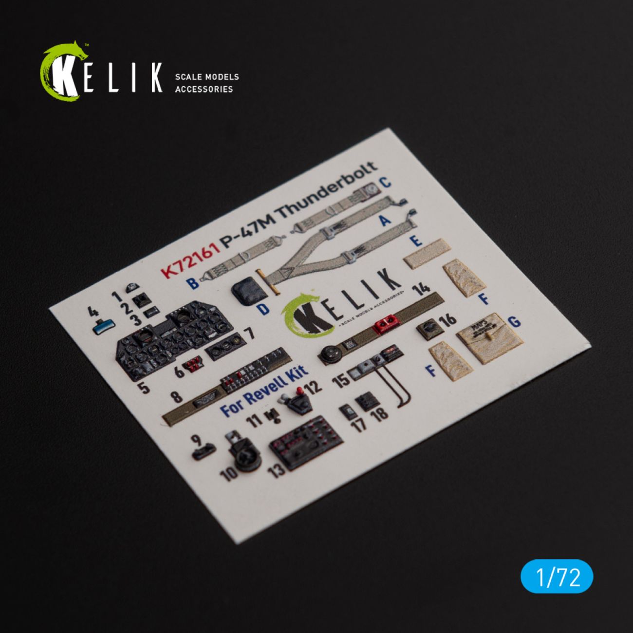 1:72 P-47M Thunderbolt- interior 3D decals for Revell kit