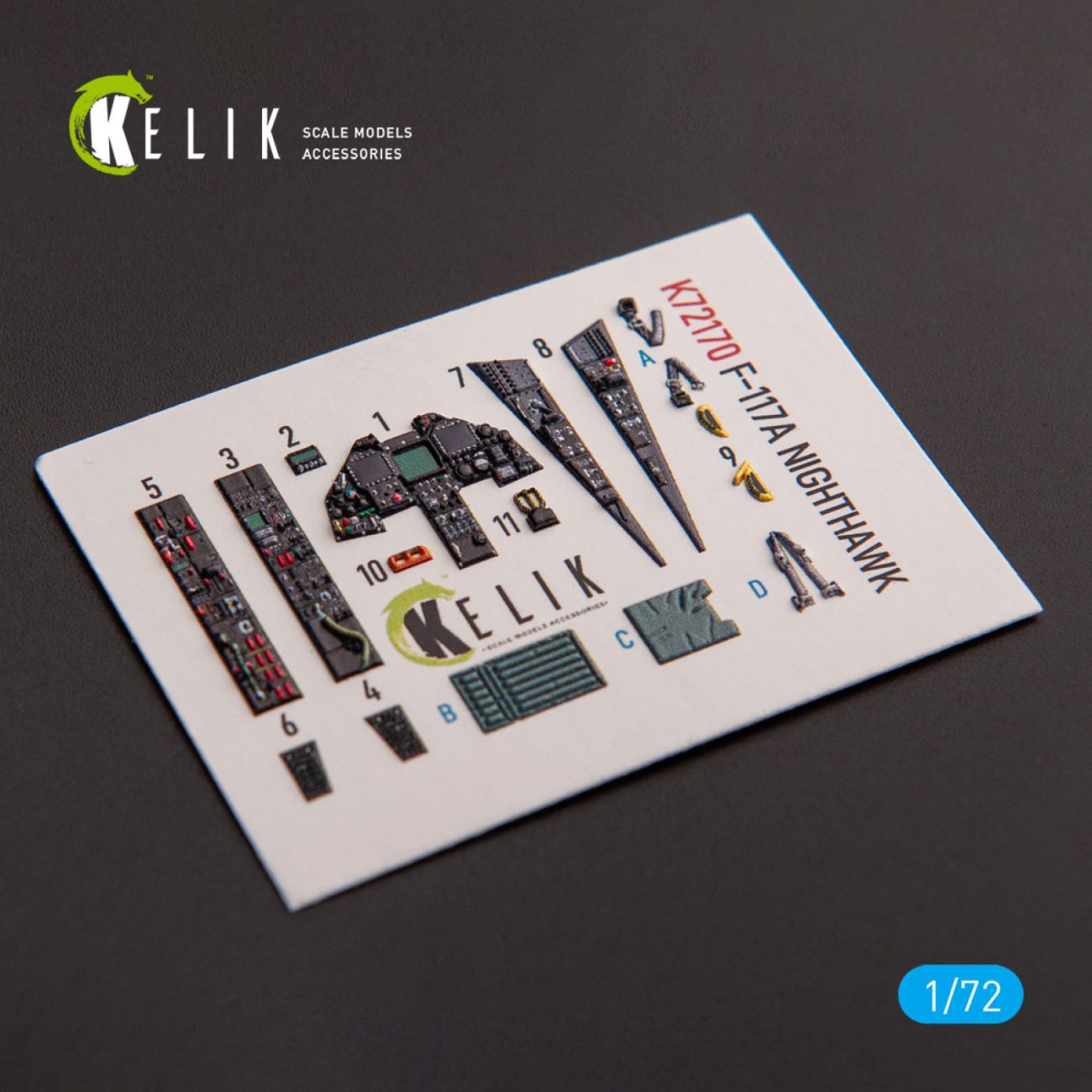 1:72 F-117A NIGHTHAWK - interior 3D decals for Hasegawa kit