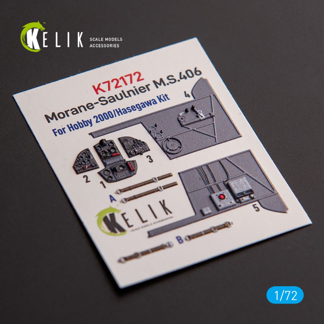 1:72 Morane-Saulnier M.S.406 - interior 3D decals for Hobby 2000/Hasegawa kit