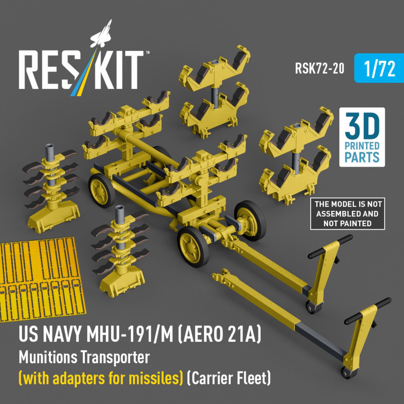 1:72 US NAVY MHU-191/M (AERO 21A) Munitions Transporter (with adapters for missiles) (Carrier Fleet, C-130)