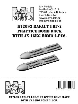 1:72 RAFAUT LBF-2 Practice bomb rack with 4X 16kg bomb 2pcs. 
