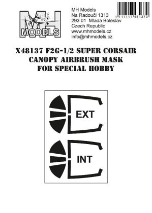 1:48 F2G-1/2 Super Corsair canopy airbrush mask for Special Hobby