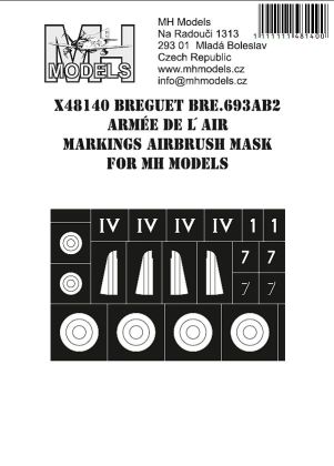 1:48 Breguet Bre-693AB2 Armée de l´Air markings airbrush mask for MH Models