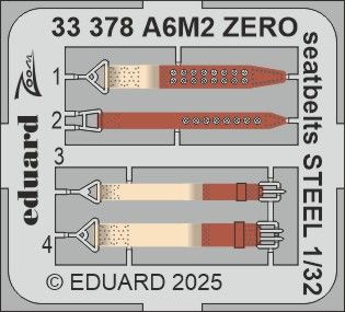 1:32 Mitsubishi A6M2 Zero seatbelts STEEL