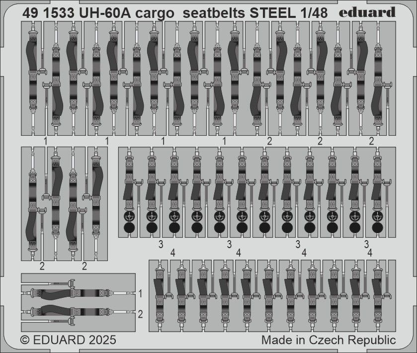 1:48 Sikorsky UH-60A cargo seatbelts STEEL