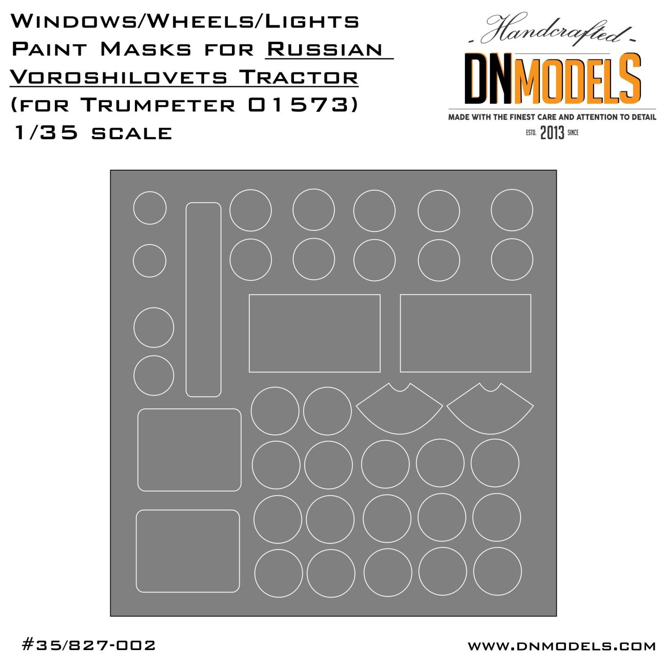 1:35 Window/Wheels/Lights Paint Masks for Trumpeter Voroshilovets