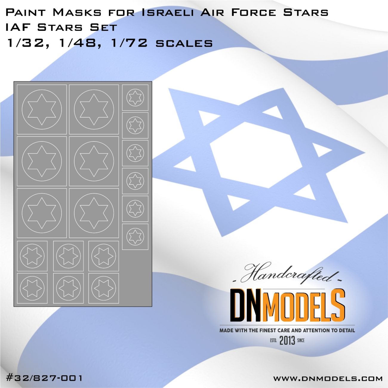 1:32/48/72 Paint Masks for Israeli Air Force, IAF Stars set