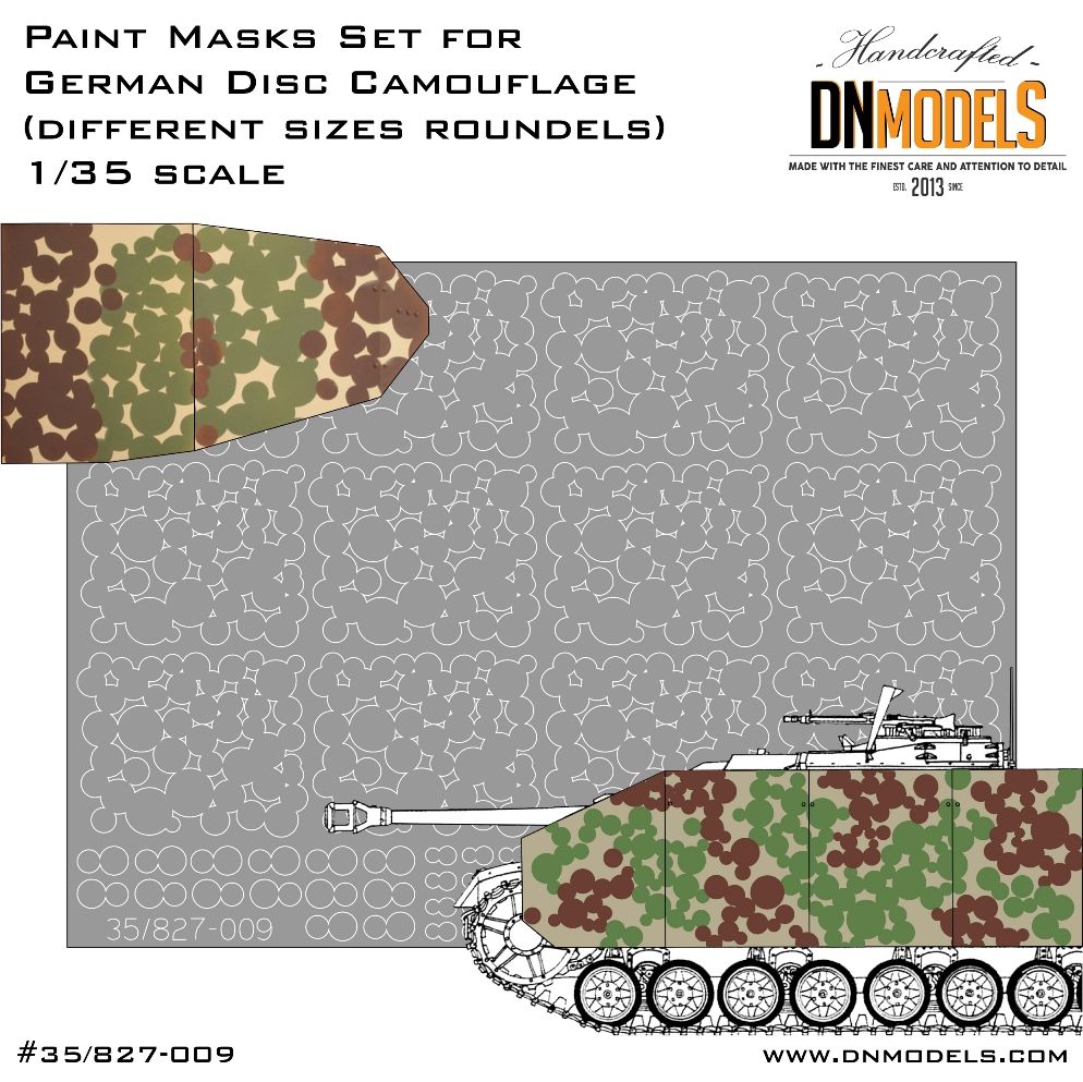 1:35 Paint Mask Set WWII 1946 German Disc Camo (Different Size Roundels)