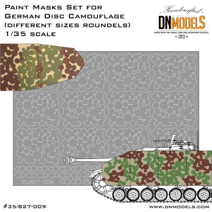 1:35 Paint Mask Set WWII 1946 German Disc Camo (Different Size Roundels)