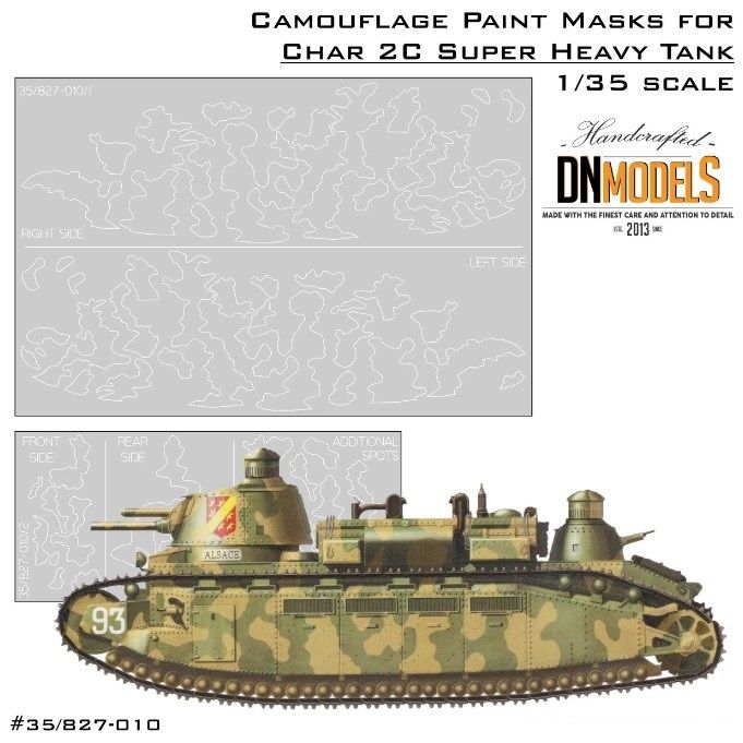 1:35 Camouflage Paint Masks For Char 2C Meng Model Super Heavy Tank