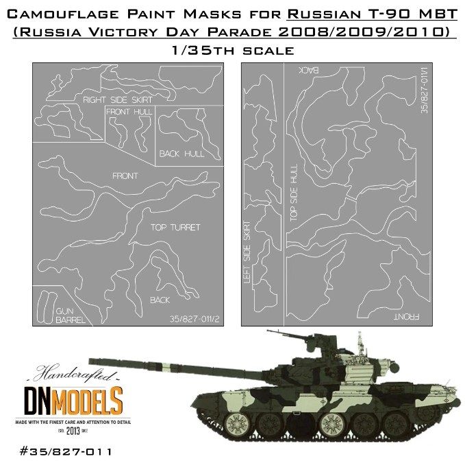 1:35 Camouflage Paint Masks For Russian T-90A MBT Victory Day Parade