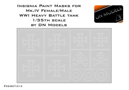 1:35 Paint Masks For Beutepanzer Markings WW I Male/Female Mk.IV