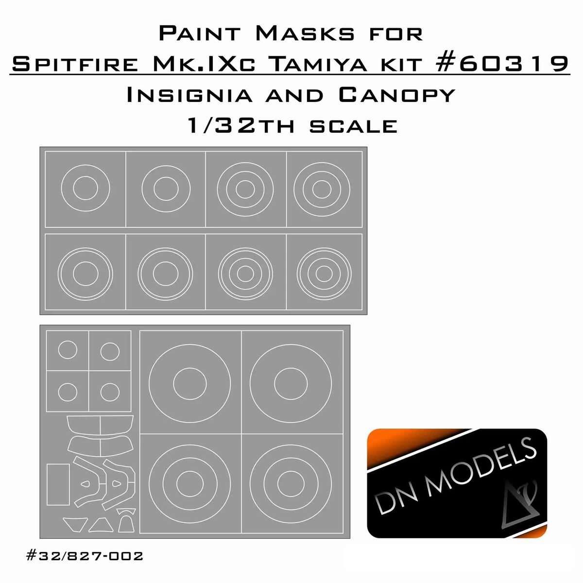 1:32 Paint Masks Set Canopy And Roundels For Spitfire Mk.IXc Tamiya Kit #60319