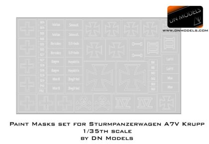 1:35 Paint Mask Set For A7V Krupp Sturmpanzerwagen - Insignia And Crosses