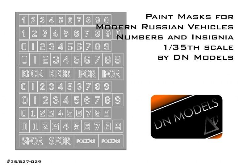 1:35 Paint Masks For Modern Russian Vehicles Numbers And Insignia