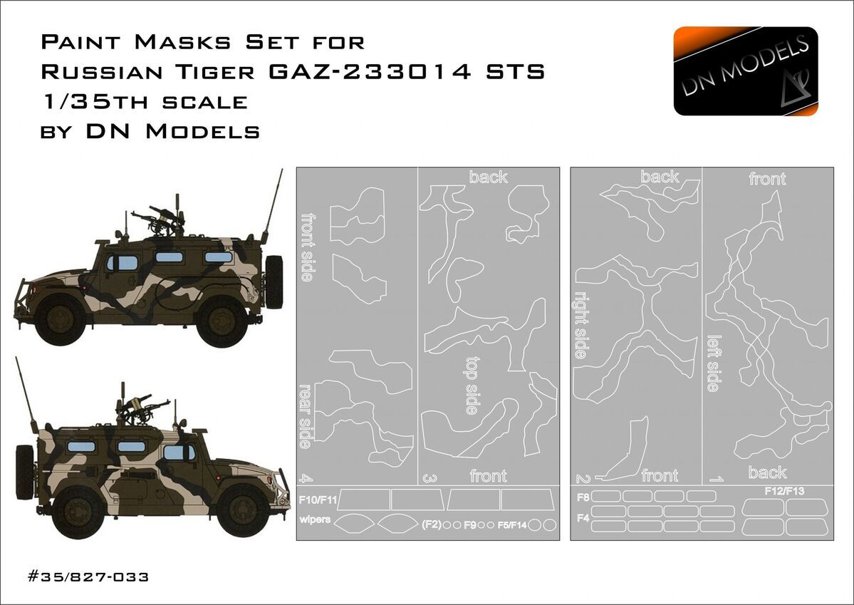 1:35 Camouflage And Windows Paint Masks For Russian Tiger GAZ-233014 STS