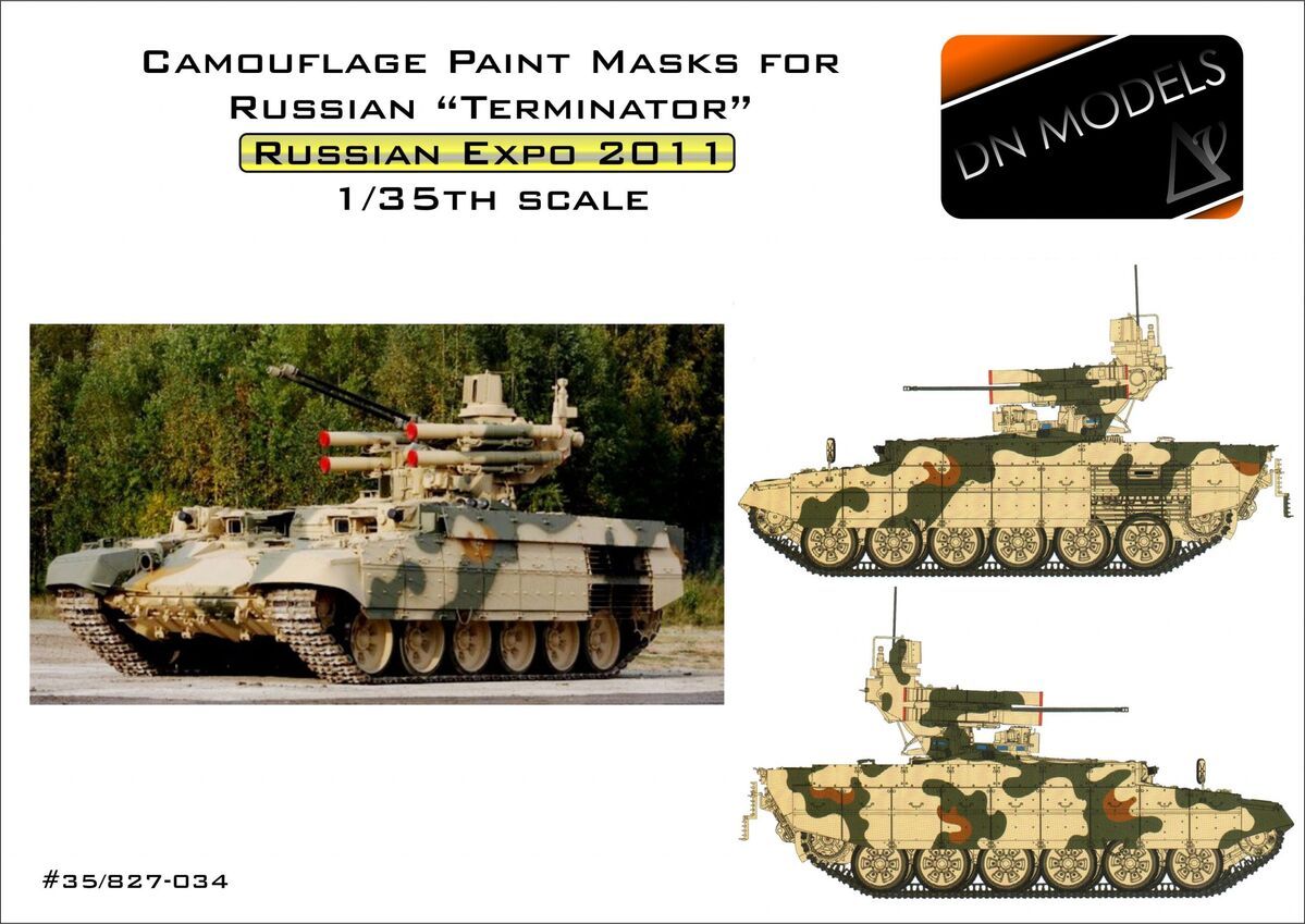 1:35 Camouflage Paint Masks For Russian BMPT TERMINATOR I (Russian Arms Expo 2011)