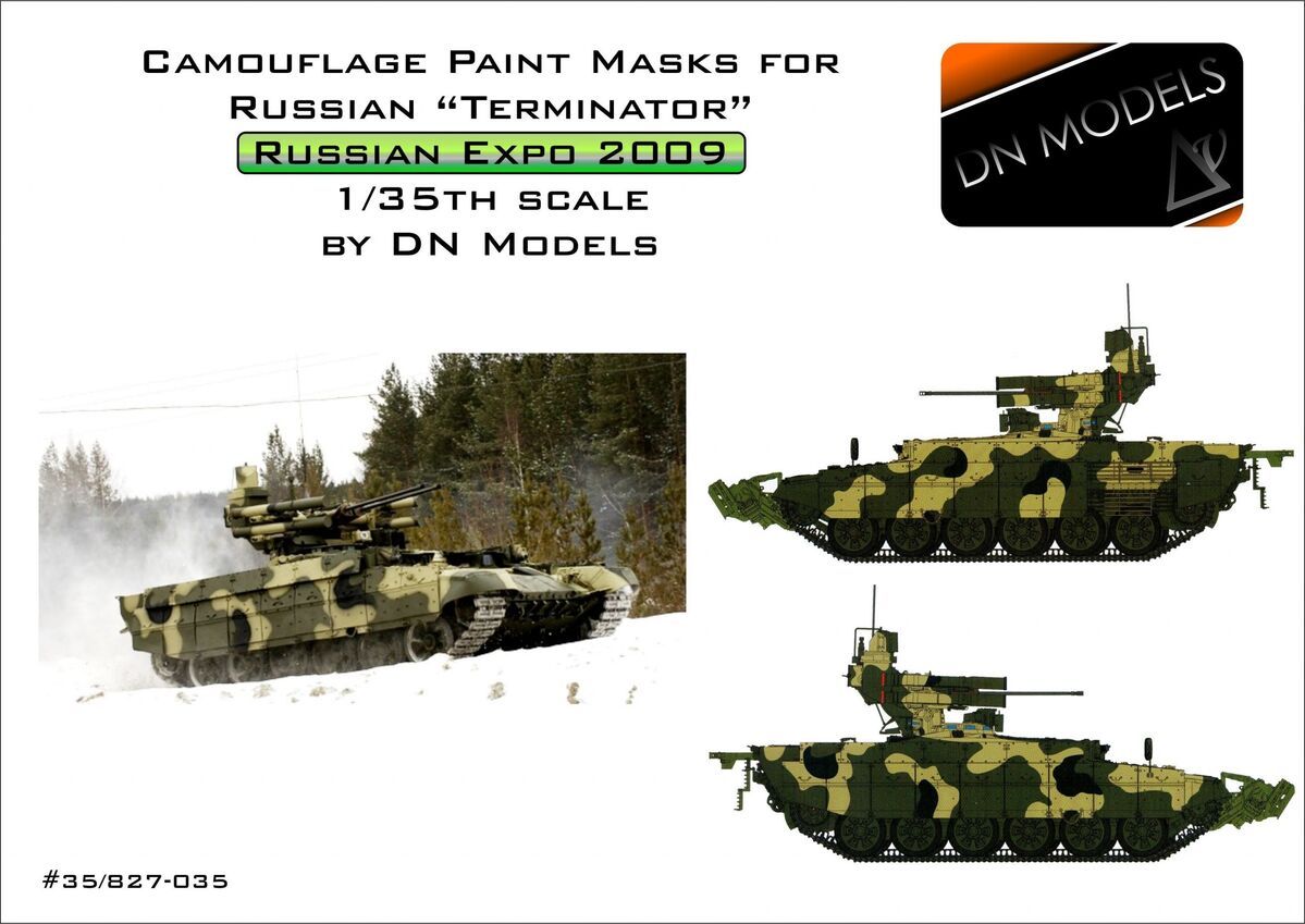 1:35 Camouflage Paint Masks For Russian BMPT TERMINATOR I (Russian Arms Expo 2009)