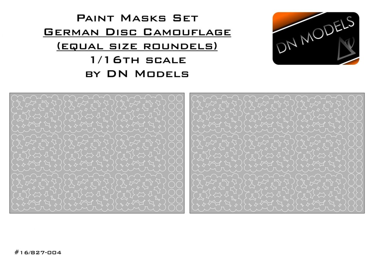 1:16 Paint Mask Set WWII 1946 German Disc Camo (Equal Size Roundels)