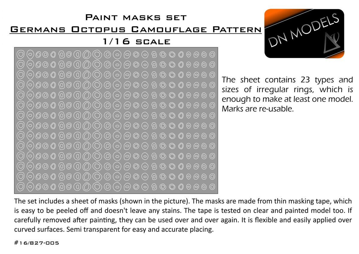 1:16 Paint Masks Set Germans Octopus Camouflage Pattern