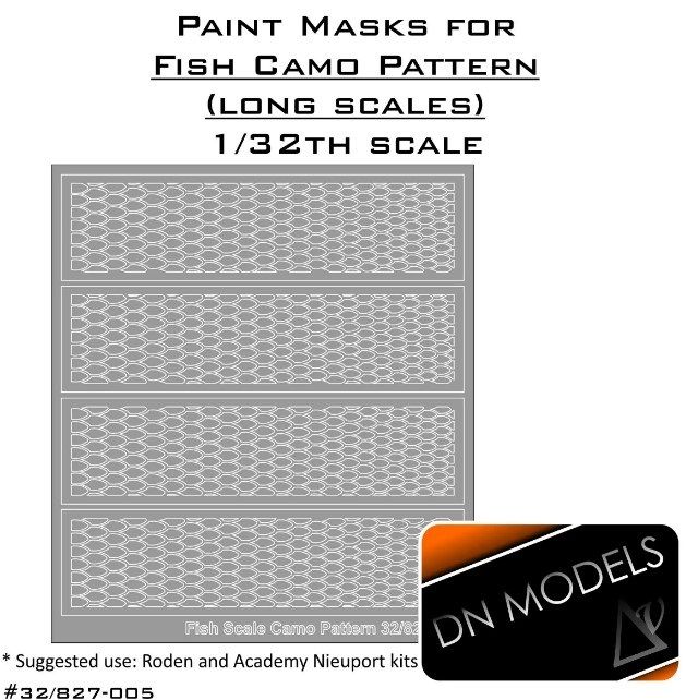 1:32 Paint Masks For Fish Camo Pattern Long WW I