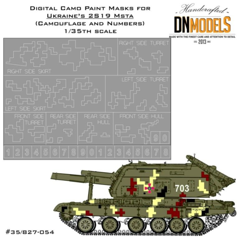 1:35 Digital Camo Paint Masks For Ukraine’s 2S19 Msta