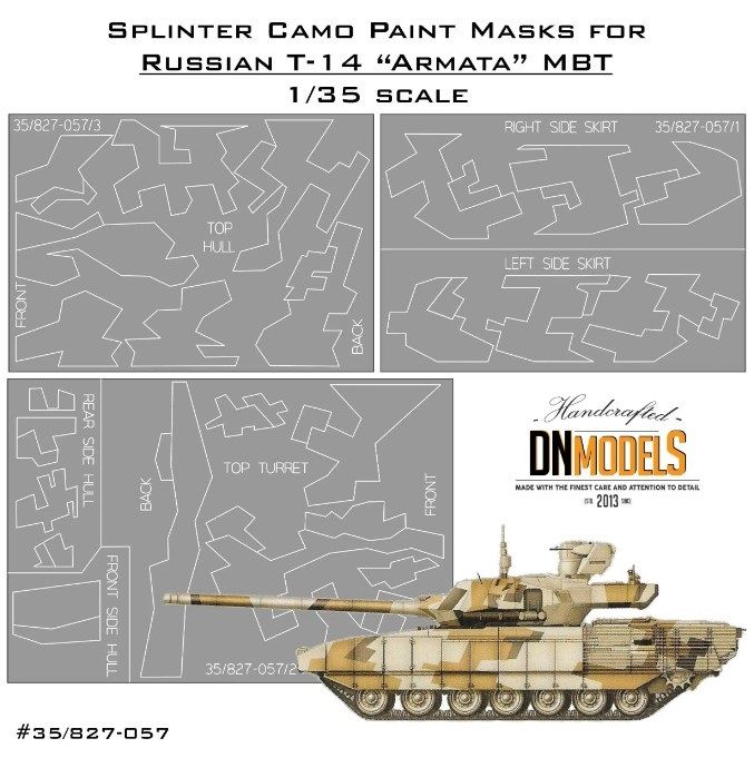 1:35 Splinter Camo Paint Masks For T-14 Armata MBT