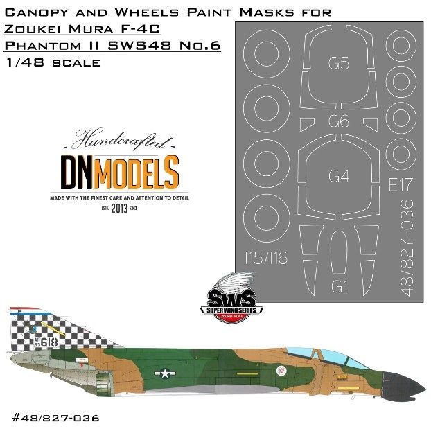1:48 Canopy And Wheels Paint Masks For F-4C Phantom II Zoukei-Mura SWS No.6